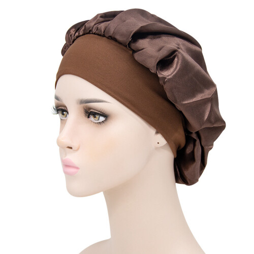 Satin Sleep Caps 2-Pack Brown+Black  0 2