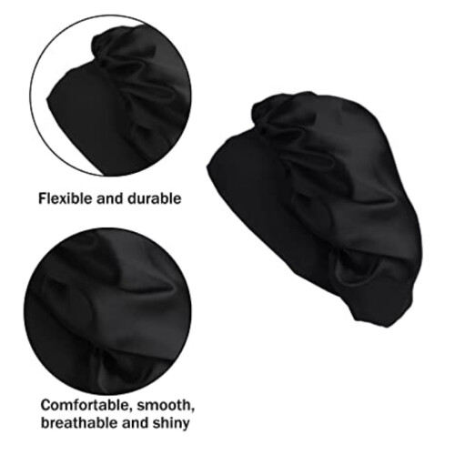 Satin Sleep Caps 2-Pack Brown+Black  0 1