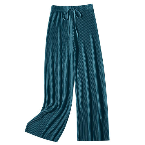 Damen-Freizeithose aus einfarbigem Polyester mit elastischem Bund 1