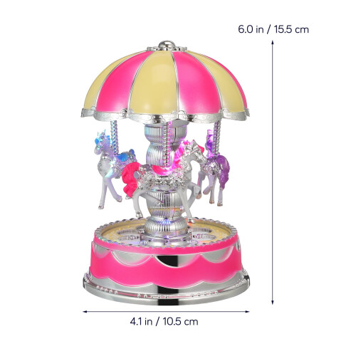 2pcs Carousel Music Box Rotate LED Light Luminous Rotation - Purple 1