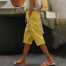Pantaloni scurți casual pentru femei, reducere, îmbrăcăminte de vară pentru femei, pantaloni scurți cu talie elastică și buzunar, pantaloni