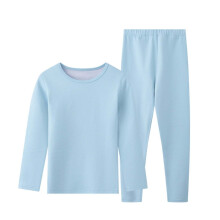 Ediodpoh Kids Thermal Underwear Set, Warm Lined Base Layer Top & Bottom, Seamless Comfortable Indoor/Outdoor Wear, Blue, 9-10 Years, Compatible with