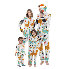 Bijpassende pyjamasets voor het hele gezin met Halloween-dinosaurusprint, eendelig nachtpak
