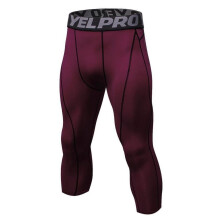Compressiebroek 3/4 Capri voor heren, basislaag, sneldrogend, sportlegging, hardloopbroek, yogalegging