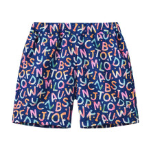 Quick-Dry Toddler Swim Trunks for Boys & Girls – Hawaiian Tropical Print Beach Shorts, Dark Purple, Compatible with Kids' Summer Vacation