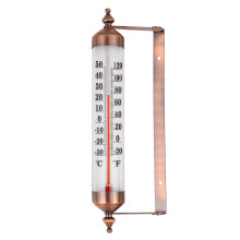 Draadloze metalen binnen- en buitenthermometer, luchtvochtigheidsmeter, wandgemonteerde digitale thermometer, goudkleurig