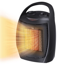 Tragbarer Heizlüfter, 750 W/1500 W, ETL-zertifiziert, geräuscharm, für Zuhause und Studentenwohnheim, Schwarz