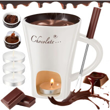Mug à fondue au chocolat en céramique avec fourchette – 130 ml