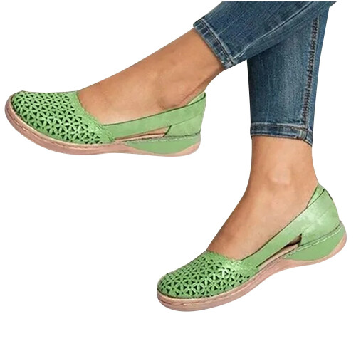 Γυναικεία καλοκαιρινά μοντέρνα casual σανδάλια casual flat μονόχρωμα παπούτσια με τρύπα 2