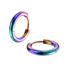 Orecchini a cerchio arcobaleno per cartilagine in acciaio inossidabile
