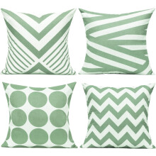 Housses de coussin vert sauge 50 x 50 cm (lot de 4)