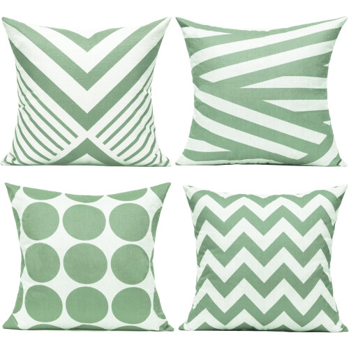 Μαξιλαροθήκες Sage Green, σετ 4 τεμαχίων, 20x20 ίντσες