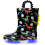 Botas de chuva infantis impermeáveis com luzes, estampas e glitter, com alças, para meninos e meninas. 1