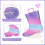 Botas de chuva infantis impermeáveis com luzes, estampas e glitter, com alças, para meninos e meninas. 8