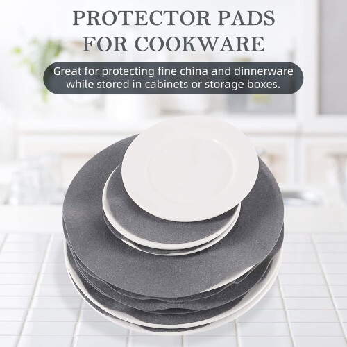 48 protège-assiettes en feutre – 3 tailles, gris 1