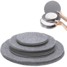 48 protège-assiettes en feutre – 3 tailles, gris