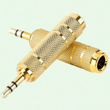 1/4" hun- til 1/8" han-TRS stereolydadapter (2-pak)
