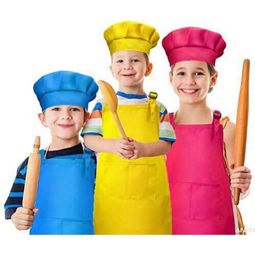 Set da 10 pezzi composto da cappello e grembiule da chef per bambini 2