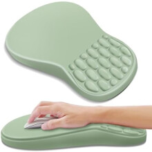 Ergonomikus egérpad memóriahabos csuklótámasszal és csúszásmentes PU talppal a fájdalomcsillapításhoz – zöld