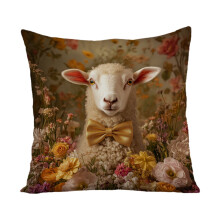 Paaskussenhoes van zacht polyester met feestelijke print, 18x18 inch.