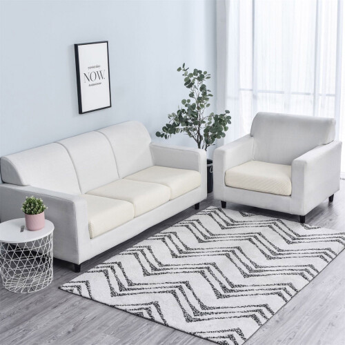 Stretch Sofa Cover for Chaise Lounge, White 1