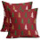Fodere per cuscini con albero di Natale, 18x18 cm, set da 2, rosse, rustiche 1