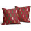 Fodere per cuscini con albero di Natale, 18x18 cm, set da 2, rosse, rustiche 2