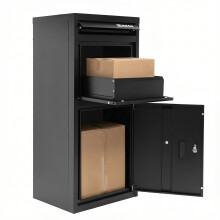 BIRCHTREE Lockable Metal Delivery Box Large Black