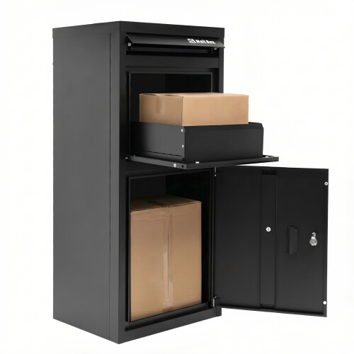 Birchtree BIRCHTREE Lockable Metal Delivery Box Large Black