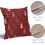 Fodere per cuscini con albero di Natale, 18x18 cm, set da 2, rosse, rustiche 4