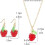 Raspberry Charm Necklace and Earrings Set Alloy Fruit 2
