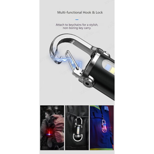 Φακός μπρελόκ EDC 1200Lumen Επαναφορτιζόμενος αδιάβροχος 2