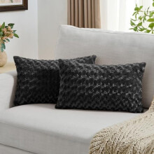 Housses de coussin à imprimé roses noires 45 x 45 cm, lot de 2