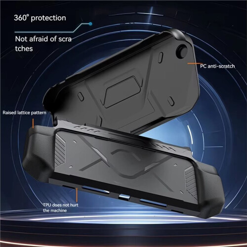 Protective Case for   2 Ergonomic Non-Slip Grip with Hard Front Cover Shock-Absorption Case Black 2