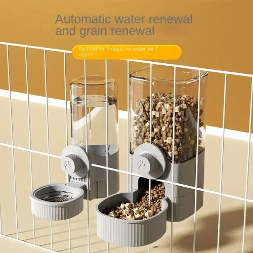 Νέα Tepy Gravity Pet Auto Feeder Ποτιστήρι για σκύλους, κρεμαστό κλουβί, λεκάνη για σκύλους, 2