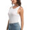 Canotta da donna senza maniche con scollo alto e spalline incrociate sulla schiena, casual e basic. 2