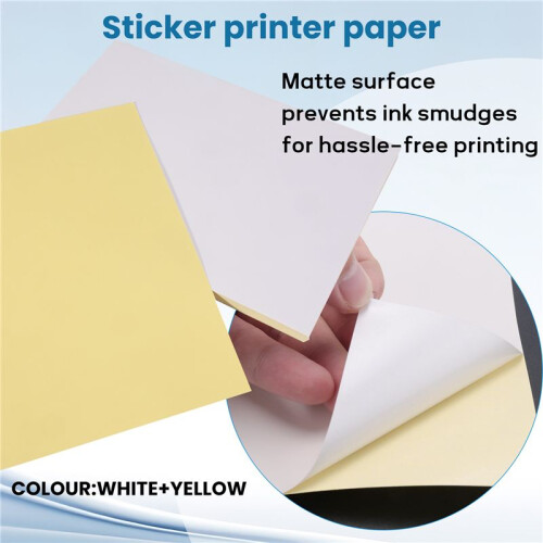 50 Sheets A4 White Self Adhesive Waterproof Sticker Label Matte Surface Paper for Lazer Inkjet Printer Copier 2