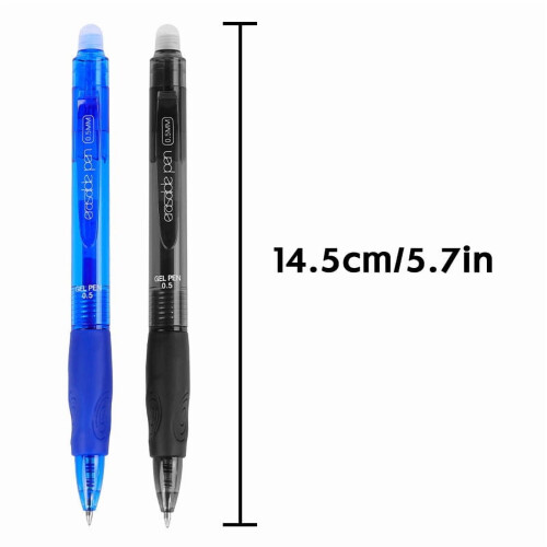 Penna gel cancellabile, nera e blu, punta fine, 8 pezzi 2