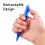 Penna gel cancellabile, nera e blu, punta fine, 8 pezzi 5