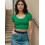Top cropped feminino leve e elástico com modelagem justa. 2