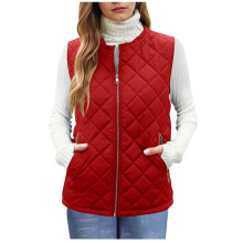 Kukoosong Damen-Fleeceweste, leichte, ärmellose Damenjacke mit seitlichem Reißverschluss, kurzer, warmer Kapuzenmantel mit Taschen