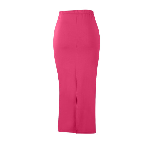Gonna lunga svasata rosa acceso da donna con risvolto 2