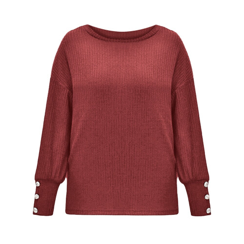 Damen-Pullover, Langarm, einfarbig, Muster, XXXL 2