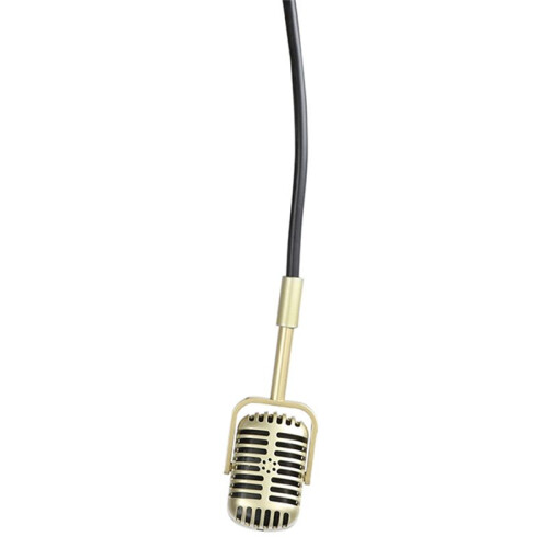 Microphone Accessoire Nostalgique de Style Vintage pour Studio Photo, Interview Vidéo et Diffusion en Direct, Doré 1