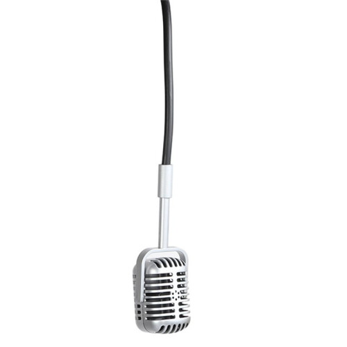 Microphone Accessoire Nostalgique de Style Vintage pour Studio Photo, Interview Vidéo et Diffusion en Direct. Argent. 2