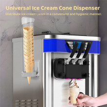 IJshoorndispenser, Wafelhoornhouder, Plastic Wafelhoorn-Opslagbuis met Magnetische Plaat, Kleefplaat