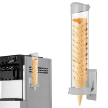Ice Cream Cone Dispenser Waffle Cone Holder Plastic Waffle Cone Storage Tube with Magnetic Plate Adhesive Plate