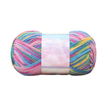 Snáth Olann Bainne Tie-Dye (130m), Cumasc Cadáis Bog Tiubh le haghaidh Blaincéid, Éadaí & Ceardaíocht – Ag luí le Cniotáil Láimhe &