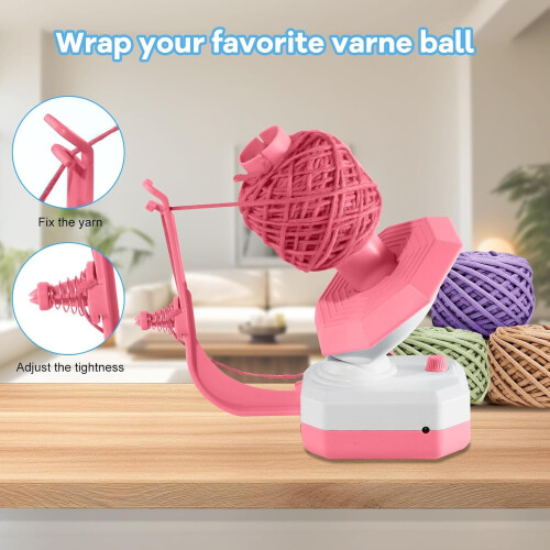 Electric Yarn Ball Winder with Stepless Speed and 1