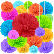 Pompons en papier de soie (20 pièces) – 6, 8, 10 et 14 pouces